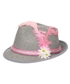 Grijs-roze Tiroler hoedje verkleedaccessoire voor dames