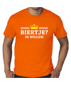 Grote maten biertje ik willem t-shirt oranje voor heren Koningsdag shirts