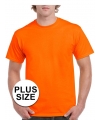 Grote maten fel oranje shirt voor volwassenen