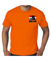 Grote maten oranje t-shirt met leeuw en vlag op borst Holland-Nederland supporter EK- WK heren