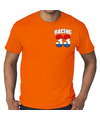 Grote maten racing 33 supporter-race fan t-shirt borst bedrukking oranje voor heren