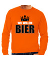 Grote maten Wij Willem bier sweater oranje voor heren Koningsdag truien