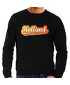 Grote maten zwarte sweater-trui Holland-Nederland supporter met Nederlandse wimpel EK-WK heren