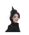 Halloween heksenhoed mini hoedje op diadeem one size zwart meisjes-dames