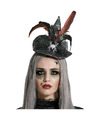 Halloween heksenhoed mini hoedje op diadeem one size zwart-rood meisjes-dames