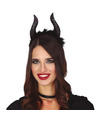 Halloween-horror verkleed diadeem-tiara boze heks-stiefmoeder kunststof dames-meisjes