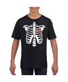 Halloween skelet t-shirt zwart kinderen