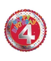 Happy birthday 4 jaar folie ballon