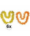 Hawaii bloemenkransen pakket oranje-geel 6 stuks