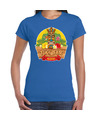 Hawaii feest t-shirt-shirt tiki bar Aloha blauw voor dames