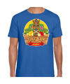 Hawaii feest t-shirt-shirt tiki bar Aloha blauw voor heren