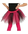 Heksen verkleed petticoat-tutu roze-zwart glitters voor meisjes
