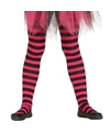 Heksen verkleedaccessoires panty maillot zwart-roze voor meisjes