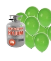Helium tank met 30 groene ballonnen
