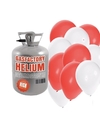 Helium tank met 30 valentijn ballonnen