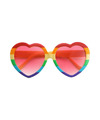 Hippie Flower Power Sixties hartjes glazen zonnebril regenboog kleuren