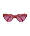 Hippie Flower Power Sixties hartjes glazen zonnebril rood
