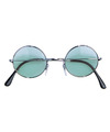 Hippie Flower Power Sixties ronde glazen zonnebril groen