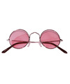 Hippie Flower Power Sixties ronde glazen zonnebril roze