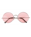 Hippie-flower power XL bril roze