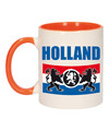 Holland met vlag en leeuw mok- beker oranje wit 300 ml