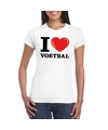 I love voetbal t-shirt wit dames