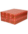 Inpakpapier-cadeaupapier rood roze-gouden kruisjes 200 x 70 cm