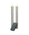 Kaarsen set van 2x stuks Led dinerkaarsen ivoor wit inclusief afstandsbediening 23 cm