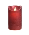 Kerst rode LED kaarsen-stompkaarsen 12 cm flakkerend