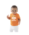 King of the house party met kroon Koningsdag t-shirt oranje baby-peuter voor jongens