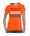 Koningin t-shirt oranje voor dames Koningsdag shirts