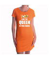Koningsdag jurk oranje I am the queen in this house voor dames
