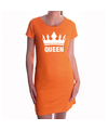 Koningsdag jurk oranje Queen met kroon voor dames