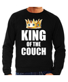 Koningsdag sweater king of the couch zwart voor heren