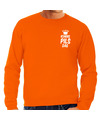 Koningsdag sweater voor heren koning pils dag oranje feestkleding
