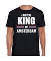 Koningsdag t-shirt I am the King of Amsterdam zwart voor heren