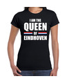 Koningsdag t-shirt I am the Queen of Eindhoven zwart voor dames