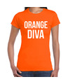 Koningsdag t-shirt orange diva oranje voor dames