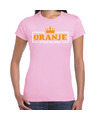 Koningsdag verkleed T-shirt voor dames oranje staat mij niet roze feestkleding