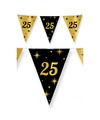 Leeftijd verjaardag feest vlaggetjes 25 jaar geworden zwart-goud 10 meter