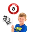 Leeftijd verjaardag versiering folieballon met leeftijd cijfers stickers 23 cm