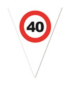 Leeftijd verjaardag vlaggenlijn met 40 jaar stopbord opdruk 5 meter