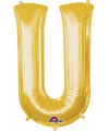 Letter U ballon goud 86 cm