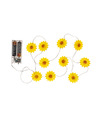 Lichtsnoer zonnebloemen geel 160 cm op batterij verlichting