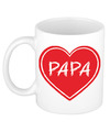 Liefste papa verjaardag cadeau mok rood hartje 300 ml keramiek Vaderdag