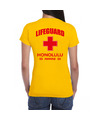 Lifeguard- strandwacht verkleed t-shirt-shirt Lifeguard Honolulu Hawaii geel voor dames