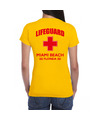 Lifeguard- strandwacht verkleed t-shirt-shirt Lifeguard Miami Beach Florida geel voor dames
