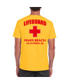 Lifeguard- strandwacht verkleed t-shirt-shirt Lifeguard Miami Beach Florida geel voor heren