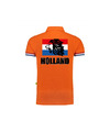 Luxe grote maten Holland supporter poloshirt leeuw met Nederlandse vlag 200 grams EK-WK voor heren
