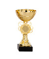 Luxe trofee-prijs beker goud bloemvorm accent kunststof 16 x 8 cm